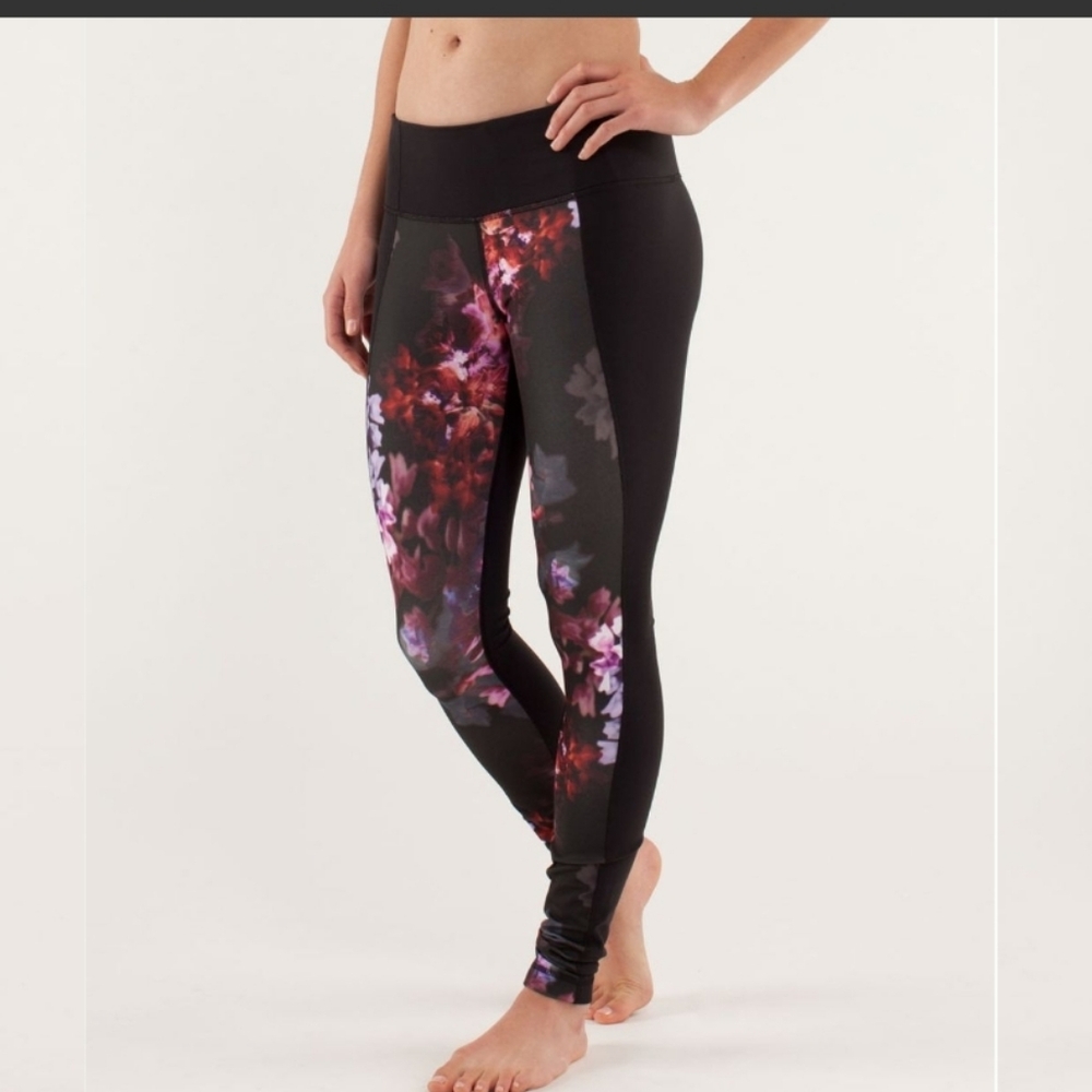 Lululemon Wunder Under Pant Color Blocked Size 6 Floral Print